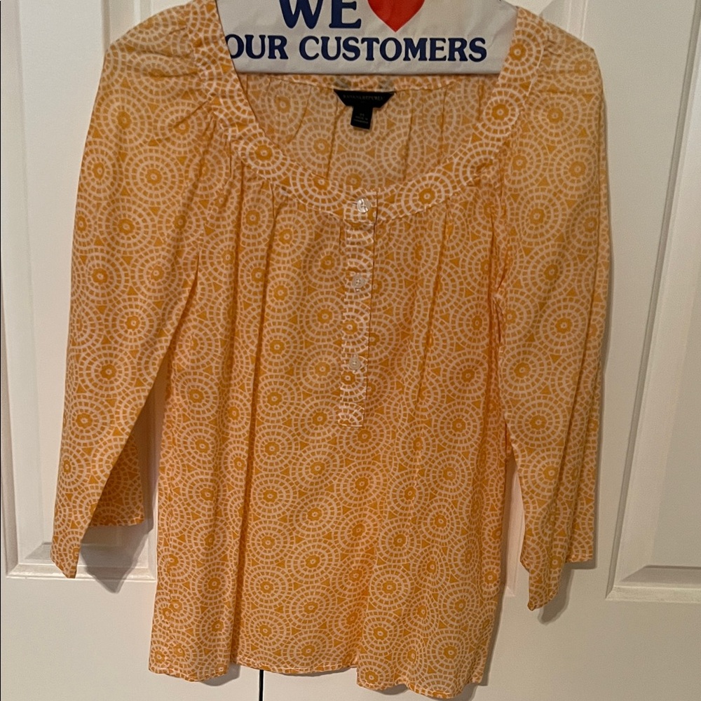 Banana Republic Yellow Patterned Blouse